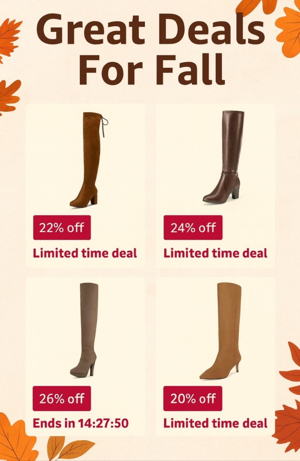 Get ahead of fall fashion! 🍁 These over-the-knee & knee-high boots are already on limited-time deals.
Amazon early deals!! 

#LTKSeasonal #LTKSaleAlert