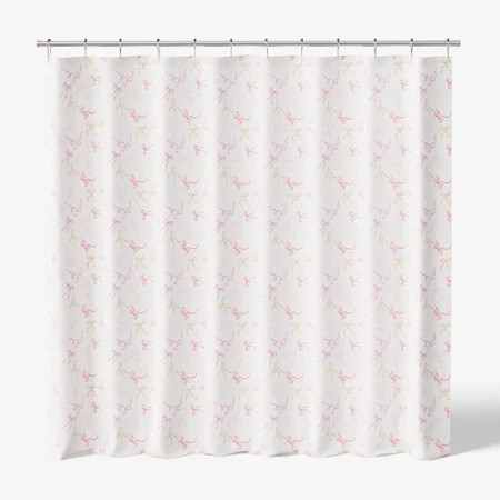 Mainstays Kids Fabric Shower Curtain with Hooks Set, Bows | Walmart (US)