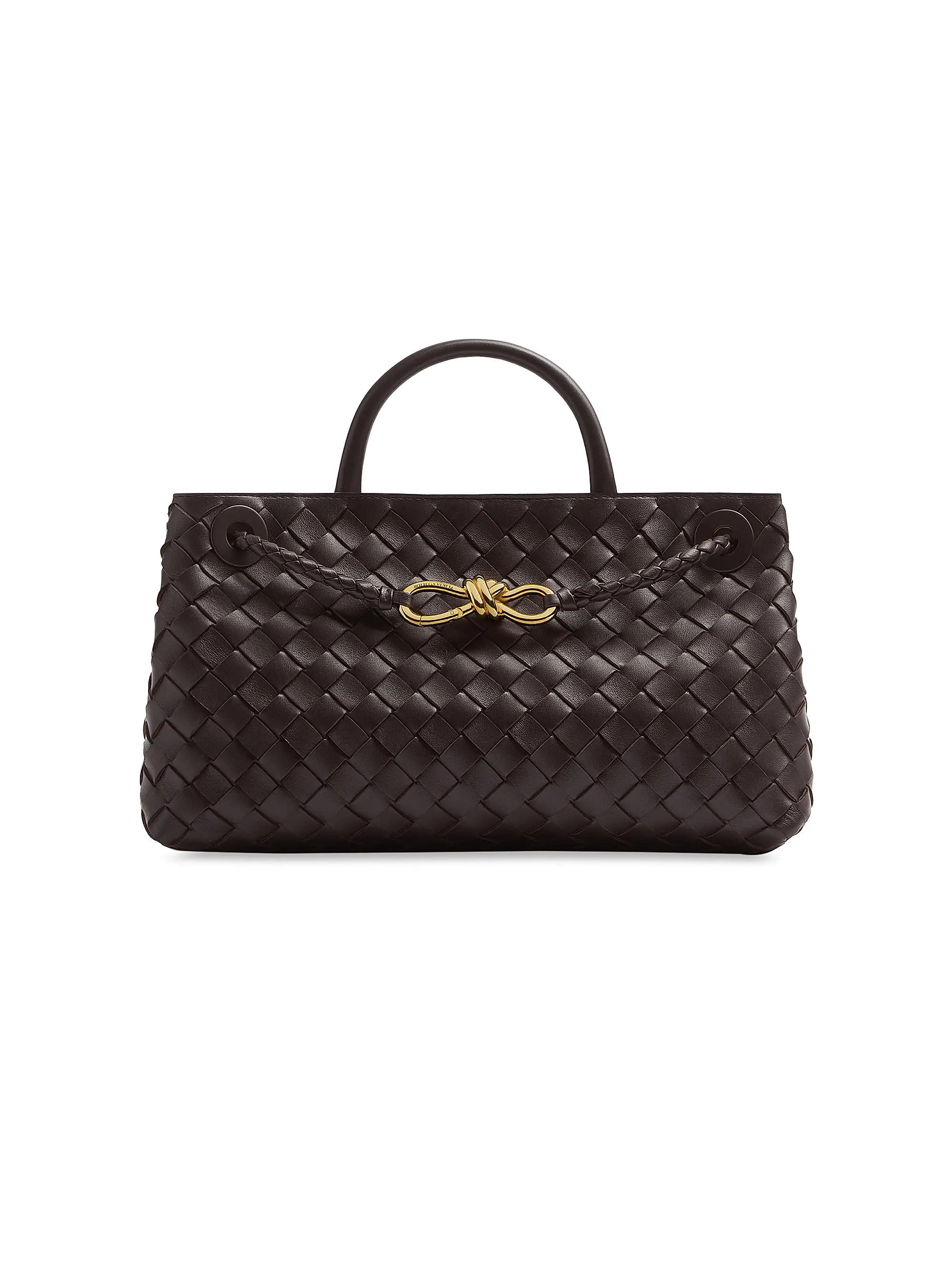 Small Andiamo Intrecciato Leather Top-Handle Bag | Saks Fifth Avenue
