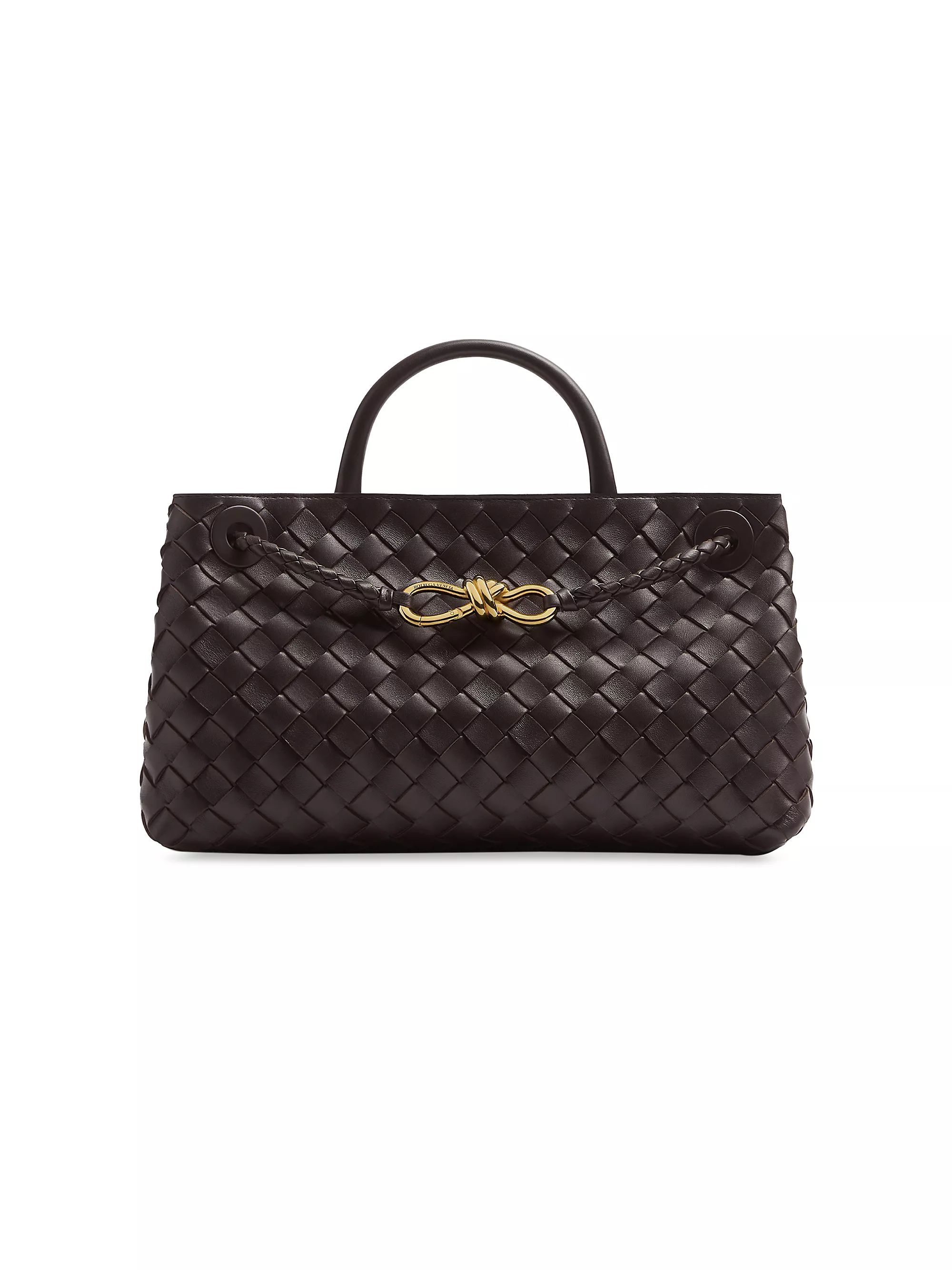 Shop Bottega Veneta Small Andiamo Intrecciato Leather Top-Handle Bag | Saks Fifth Avenue | Saks Fifth Avenue