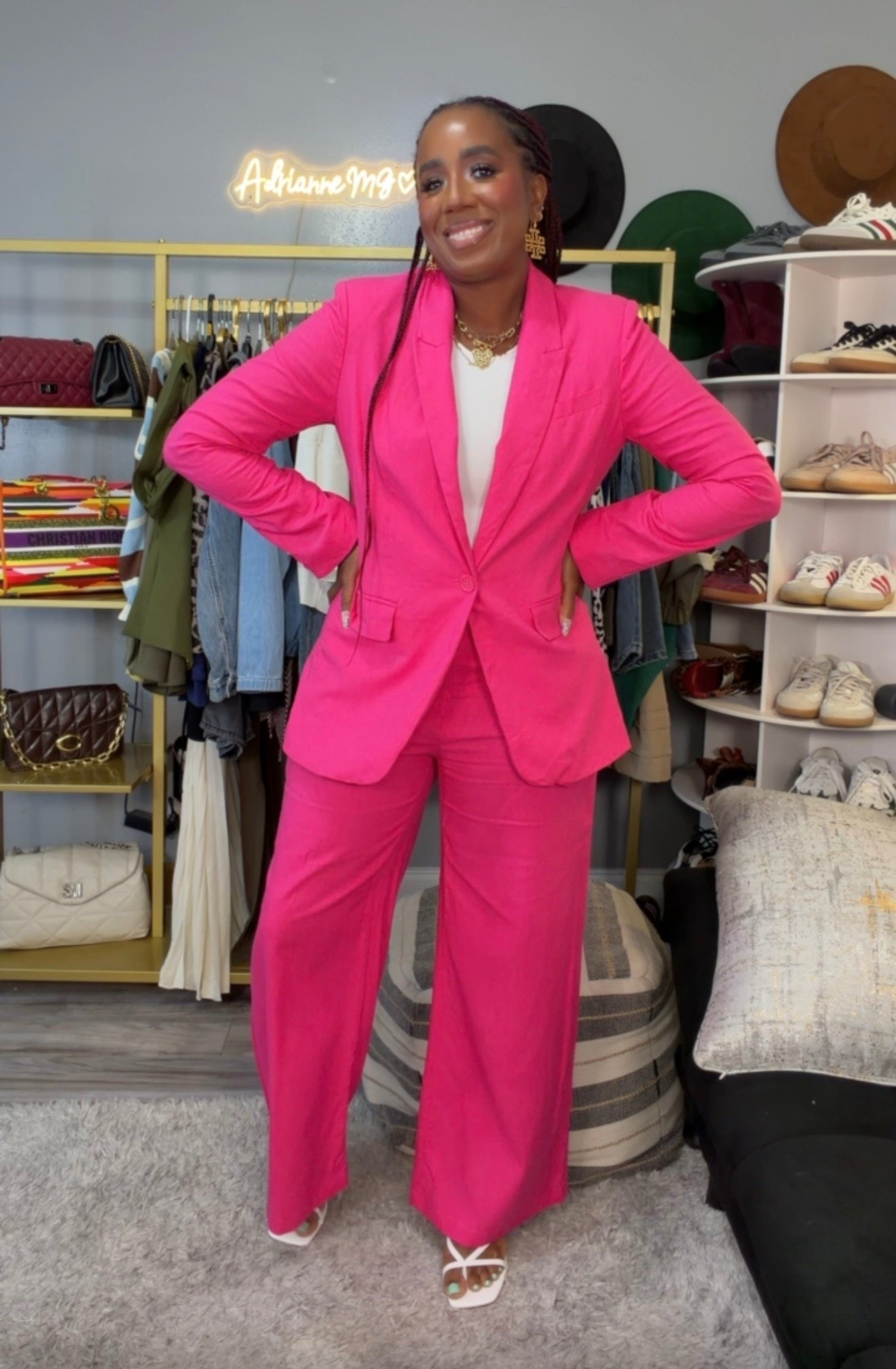 This linen suit is from Walmart but sold out so linking similar 