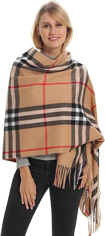 Classic Plaid Blanket Scarf, 27 Fashion Patterns Cashmere Feeling, Cozy Warm for Winter | Amazon (US)