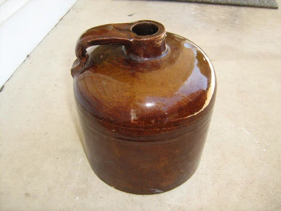 Old Vintage Small Antique Whiskey Jug Brown Stoneware Crock | Etsy | Etsy (US)