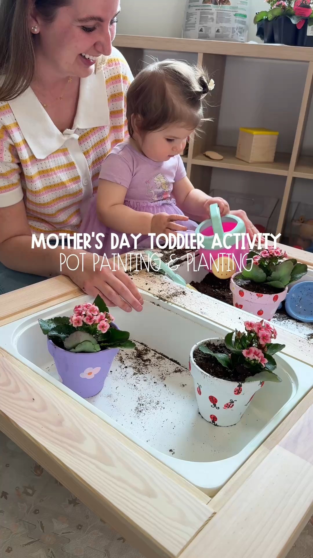 Mother’s Day Toddler Activity: Pot Painting & Flower Planting 🪴🌸🍓🐞 

I grabbed some Tera cotta pots and paints from Michael’s, Macy picked out some flowers from Home Depot, and we made the cutest little Mother’s Day flower pots! Perfect to keep one myself and give the other 2 to her grandma’s! 

There are so many ways you can paint these; add fingerprints or handprints to them! Then decorate! ✨

I also think it’s super fun if you add in potting soil, the flowers, pots, and shovels into the sensory bin to let your toddler plant them with you! It was so fun to do this whole activity together! ☺️ 

#mothersdaygift #mothersdaygiftideas #homemadegift #toddleractivities #mothersdayart #mothersdaykeepsake

#LTKKids #LTKFamily #LTKSeasonal