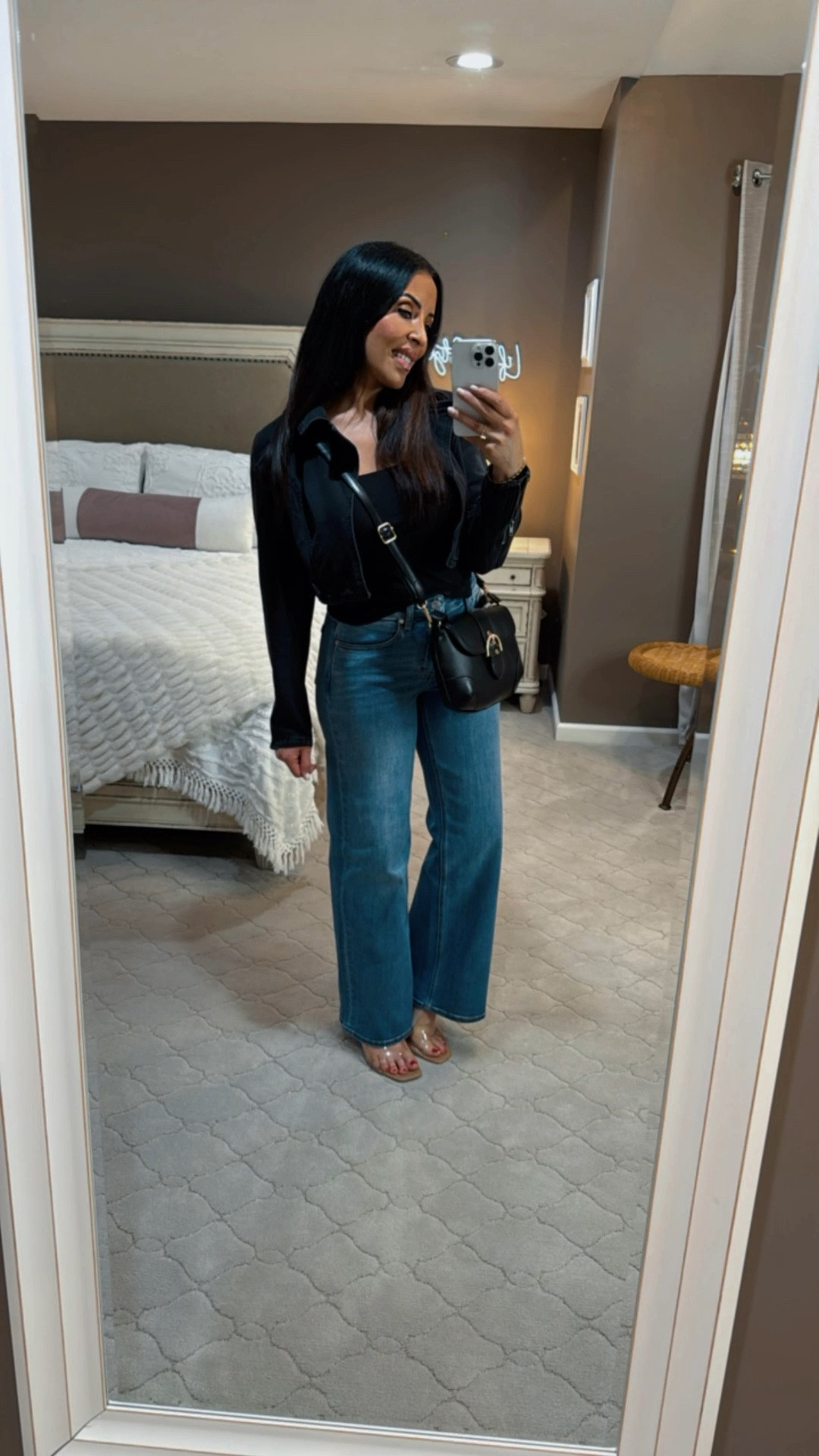 There’s something to be said about premium denim. These jeans by Quince are fantastic. You can even order the prefect length! They are buttery soft with plenty of stretch and very well made. They’re in high demand for that reason! I had to wait for a restock to get them! I paired them with my favorite cropped denim jacket, crossbody and cami from Walmart! It just works. 
🖤🖤🖤🖤🖤🖤🖤🖤🖤🖤🖤🖤🖤🖤

#LTKStyleTip #LTKOver40 #LTKFindsUnder100
