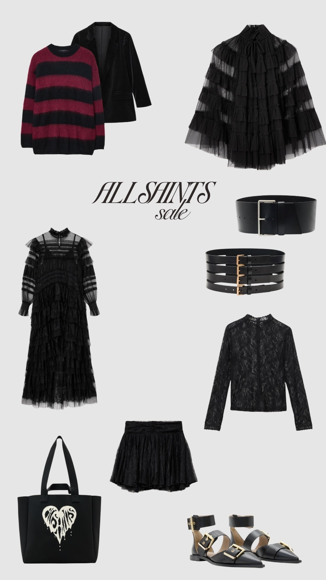 i love allsaints for statement pieces for alt styling, especially on sale! alternative fashion, goth style, alt outfits 

#LTKSaleAlert #LTKValentine