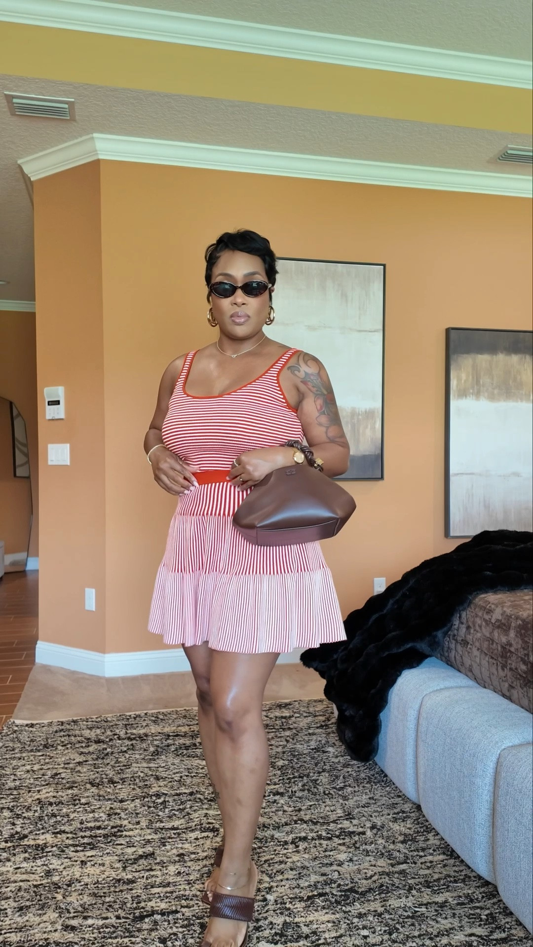 My recent Walmart fashion find 
Super stretchy!!
Top: size xs
Skirt: size small

39-29-46
5’4”
180lbs

#LTKgrwm #LTKootd
