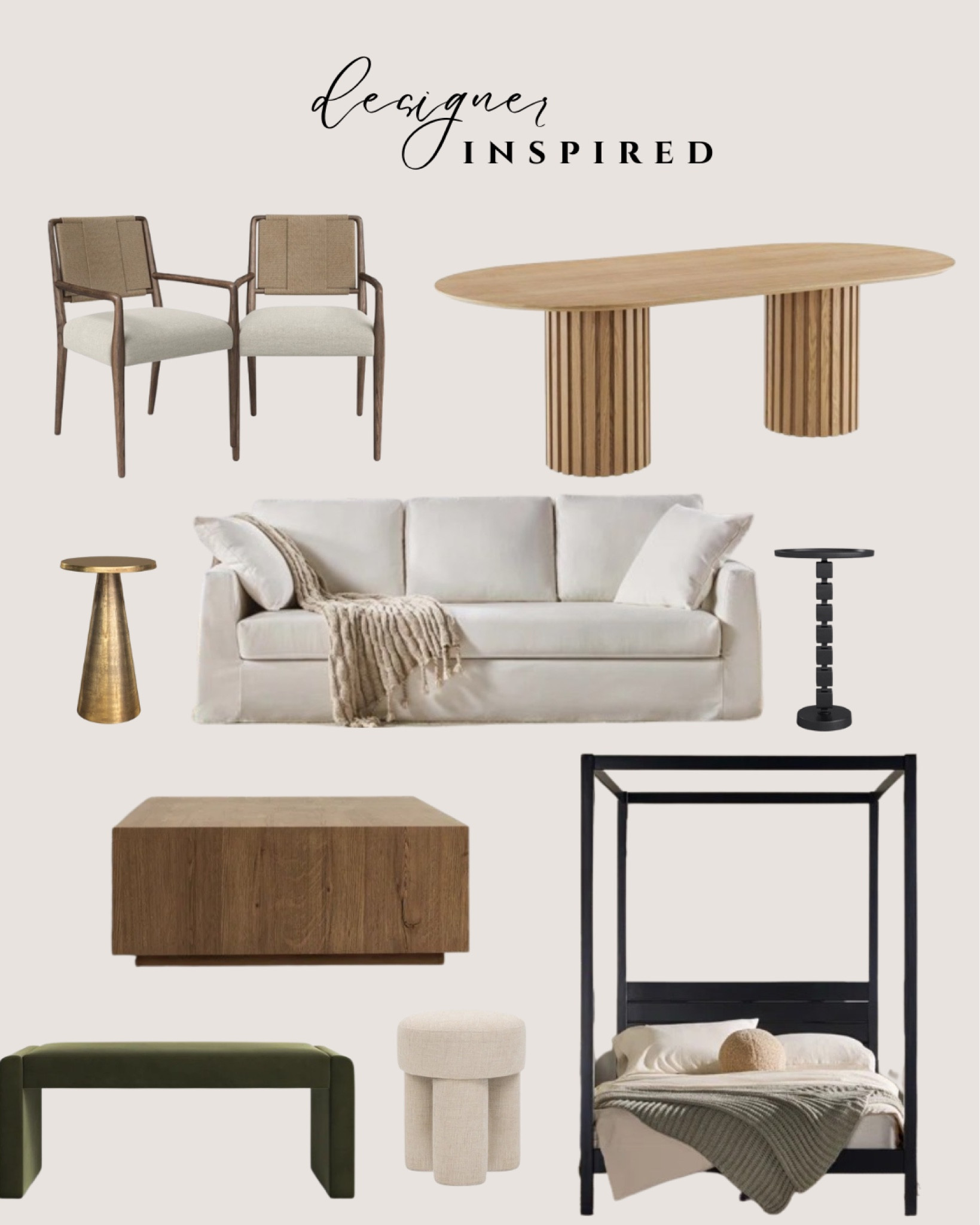 Black Friday Extended! @Wayfair has so many great deals up to 80% off + fast & free shipping now through 12/1 #Wayfairpartner #wayfair 

designer inspired:
White dining chair. Natural wood dining table. White sofa. Gold side table. Black side table. Natural wood coffee table. Black canopy bed. White ottoman. Green bench.#LTKCyberWeek

#LTKSaleAlert #LTKHome