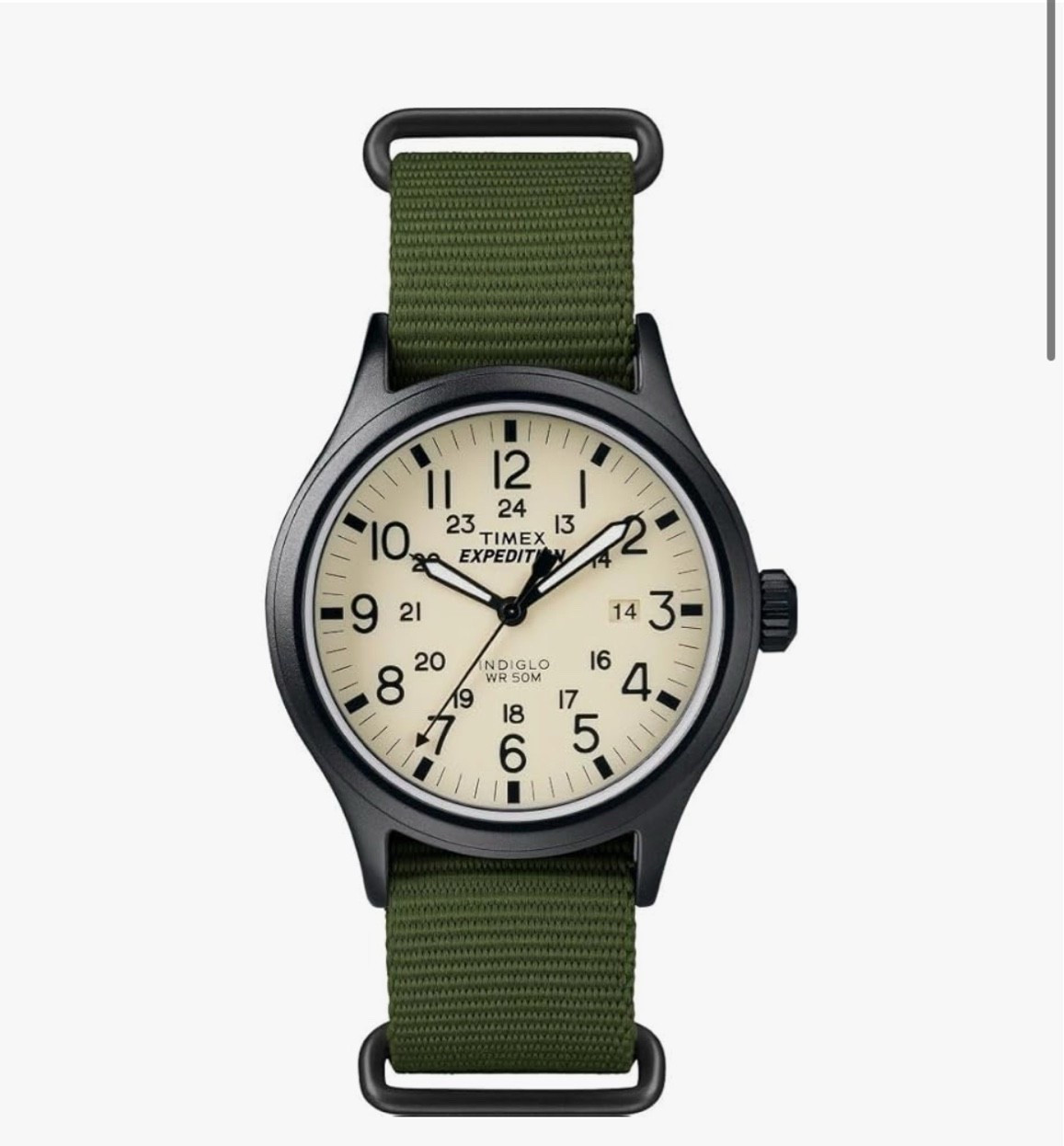 Timex Expedition Scout 40mm Men's Analog Watch |
Luminous Hands | Durable Comfortable Adjustable Strap | 24
Hour Time | Rugged Outdoor Watch | 50M Water Resistance