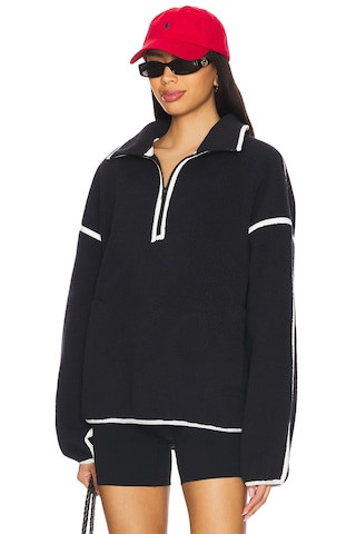 WellBeing + BeingWell Morena Fleece Half Zip in Black & White from Revolve.com | Revolve Clothing (Global)