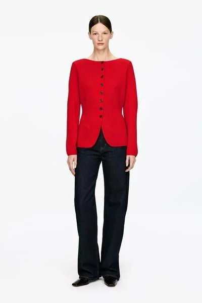 Merino Wool Cardigan – Red – Women – ARKET GB | Arket UK