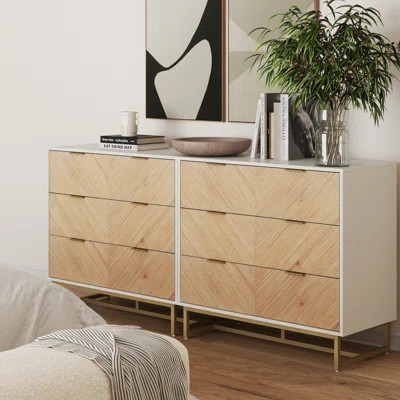 Vallejos 3-Drawer Dresser For Bedroom With Metal Legs | Wayfair North America