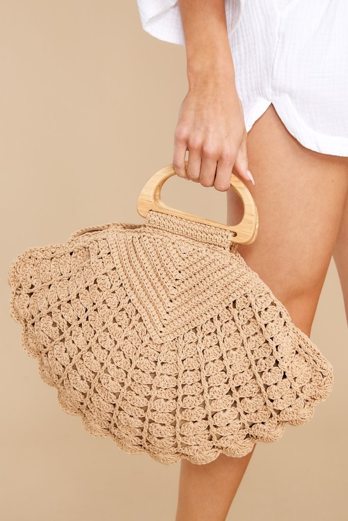 Dream In The Sand Light Tan Crochet Bag | Red Dress 
