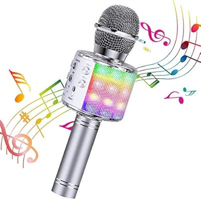 BlueFire Wireless 4 in 1 Bluetooth Karaoke Microphone with LED Lights, Portable Microphone for Ki... | Amazon (US)