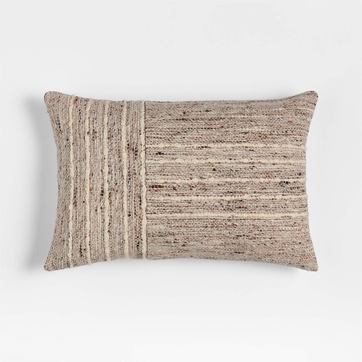 Bozeman Wool Blend 24"x16" Beige Throw Pillow Cover + Reviews | Crate & Barrel | Crate & Barrel