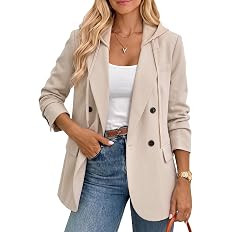 Mina Self 2026 Fall Women's Hooded Blazer Jacket Oversized Business Casual | Amazon (US)