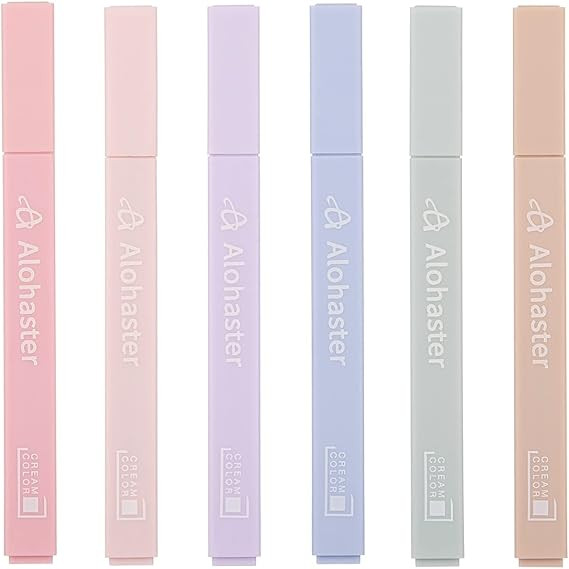 Alohaster HPSIZEE Aesthetic Cute Highlighters Mild Assorted Colors With Soft Chisel Tip, No Bleed... | Amazon (US)