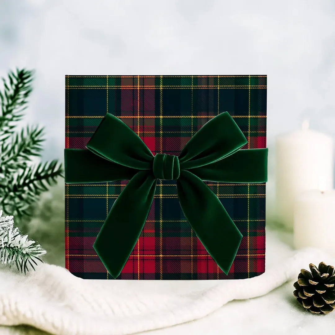 Papel de regalo navideño a cuadros rojos, verdes y azules, papel de regalo navideño oscuro, ele... | Etsy (US)