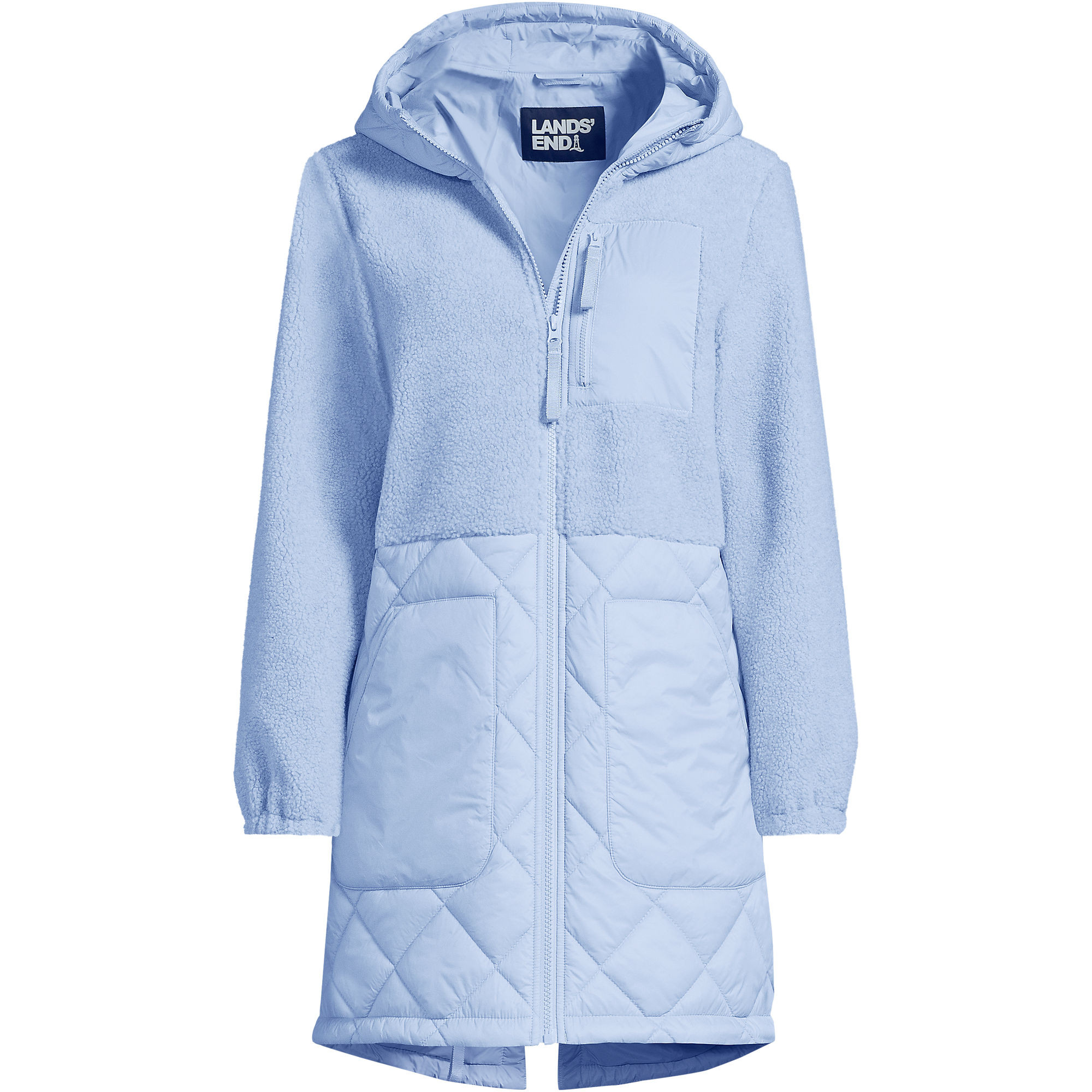 Women's Sherpa Quilted Mixed Media Parka | Lands' End (US)