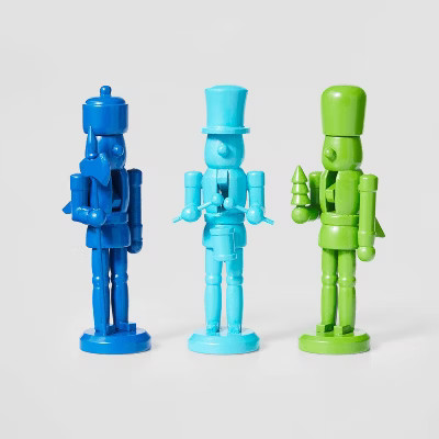 3pk Wood Nutcracker Decorative Figurine Set Cool - Wondershop™ | Target