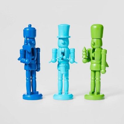 3pk Wood Nutcracker Decorative Figurine Set Cool - Wondershop™ | Target