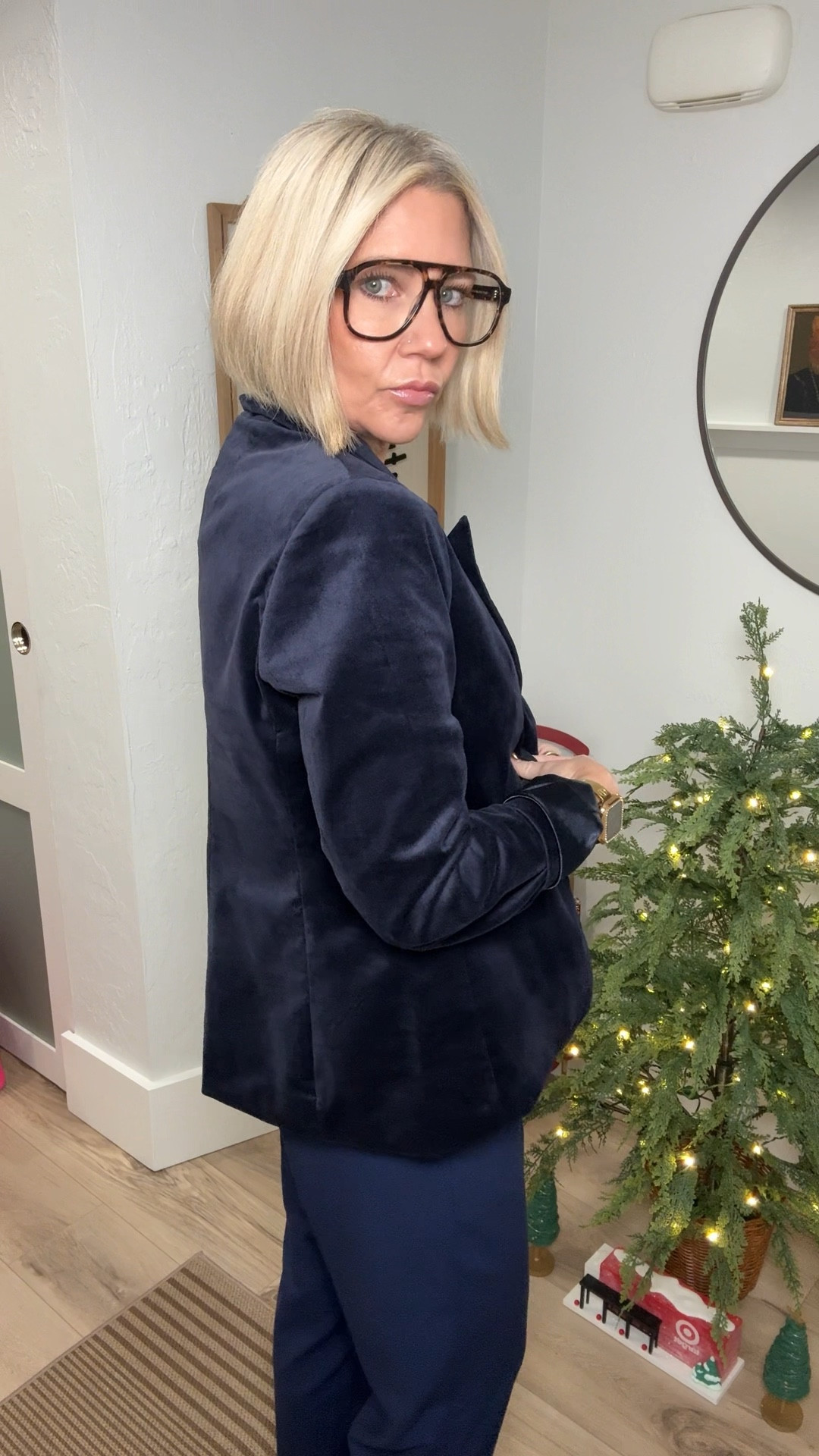 I’m absolutely loving the jewel tones for Fall. 

This Velvet Blazer’s from is from Free Assembly found at Walmart. I’m wearing a medium. This is such a classy piece that could be edgy at the same time. Also available in black. 

My pants and sweater are both from Target. I’m wearing a 6 in the pants and they fit tts. I’m also wearing a medium in the sweater. 

My loafers are from Walmart as well. 

Fall outfit, fall fashion, workwear, 

#LTKOver40 #LTKWorkwear #LTKootd

#LTKFindsUnder50 #LTKWorkwear #LTKOver40