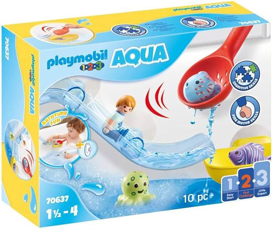 Playmobil 1.2.3 Aqua Water Slide with Sea Animals | Amazon (US)