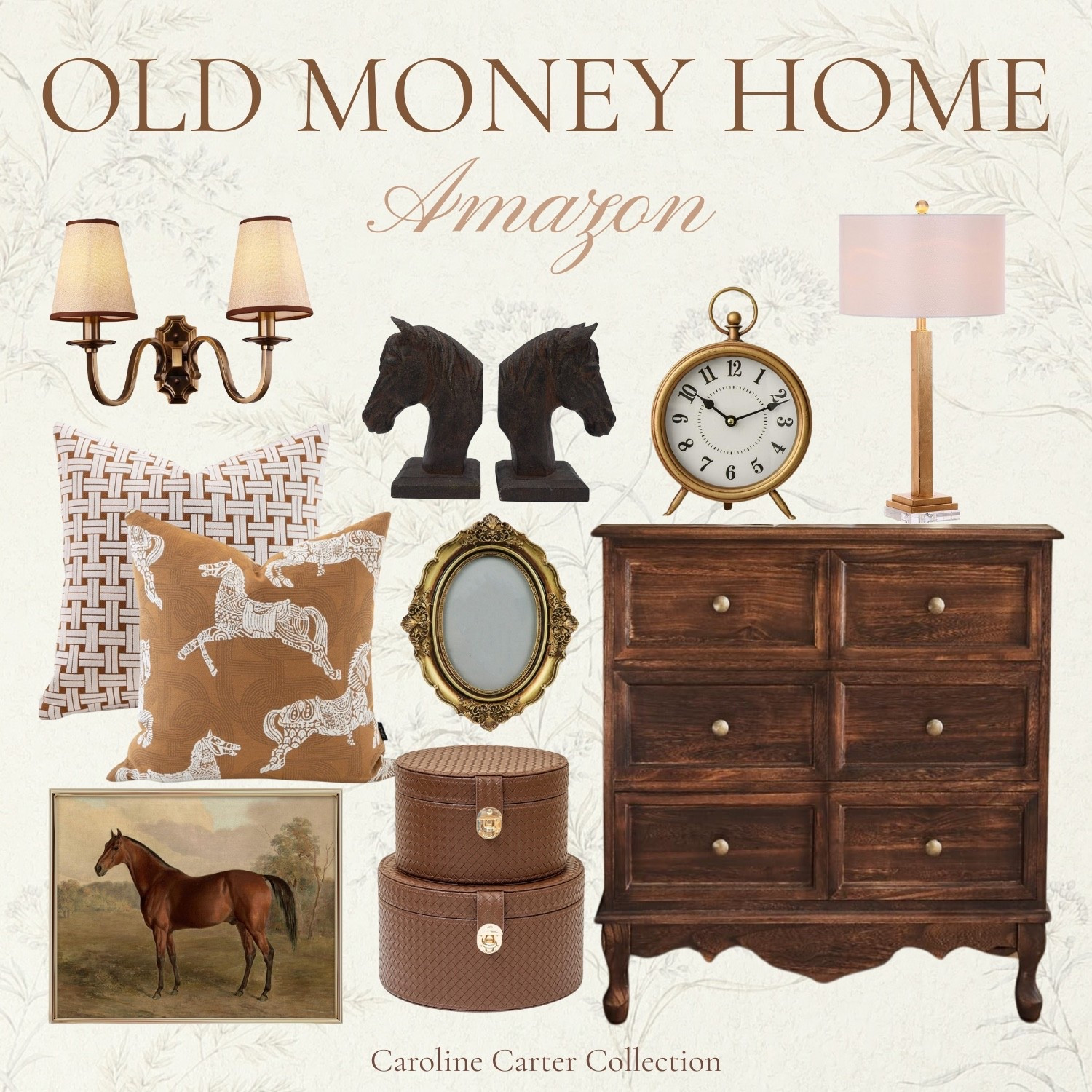 Old Money Home style on a budget | Classic horse motifs, warm wood tones, and timeless accents that give your space that equestrian-inspired elegance. 

old money home, amazon home finds, equestrian decor, traditional style, timeless home decor, grandmillennial style, affordable luxury home, warm neutral decor, classic lamp, elegant storage boxes

#LTKStyleTip #LTKHome #LTKFindsUnder100