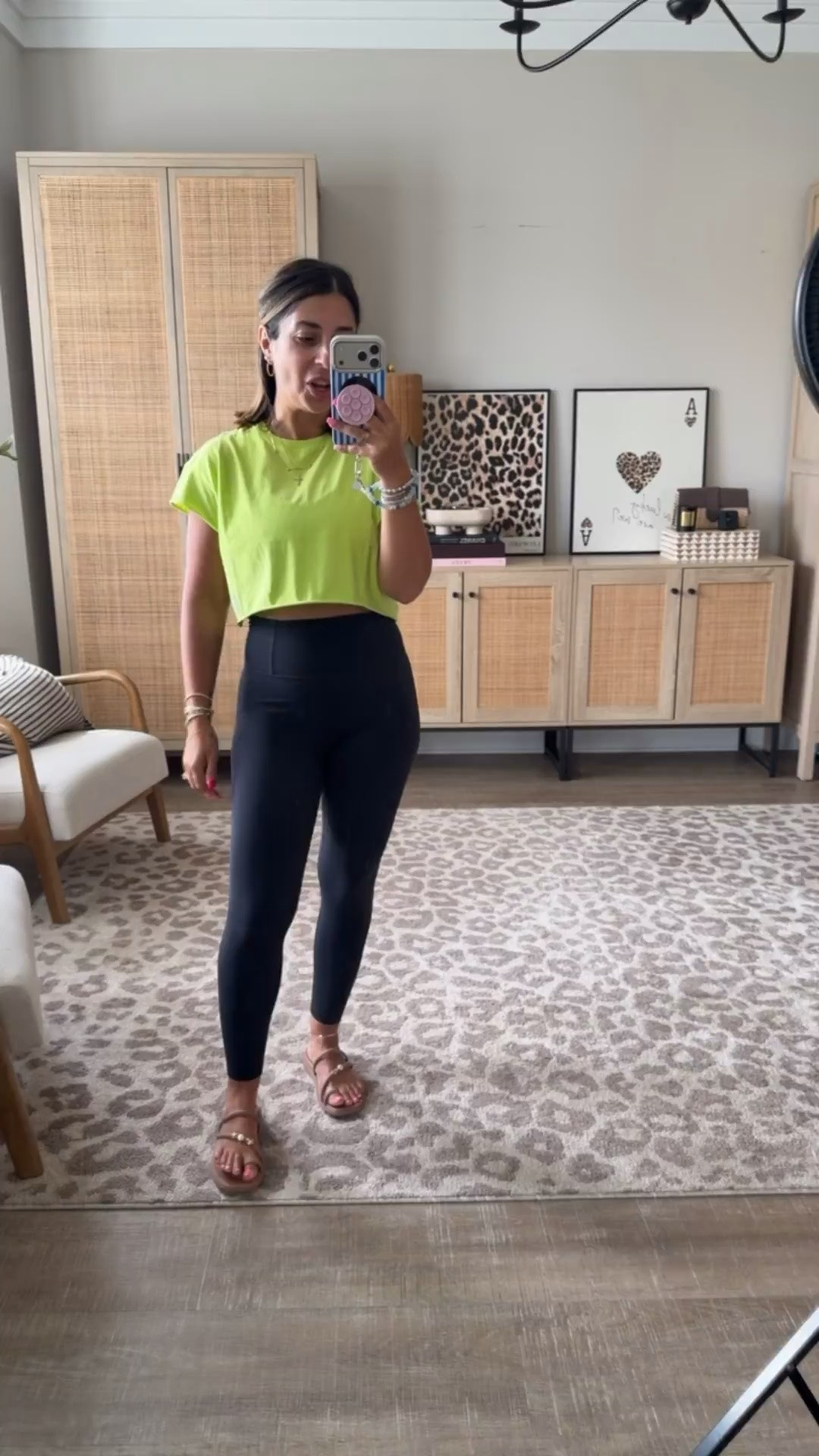 A super bright crop tee for school drop off?! That’s a definite yes from me! These cropped tees are super comfy, lightweight and such fun colors right now. I love it paired with these flattering leggings and  comfy sandals. 
Short girl approved lounge outfit

#LTKMidsize #LTKPetite #LTKSeasonal