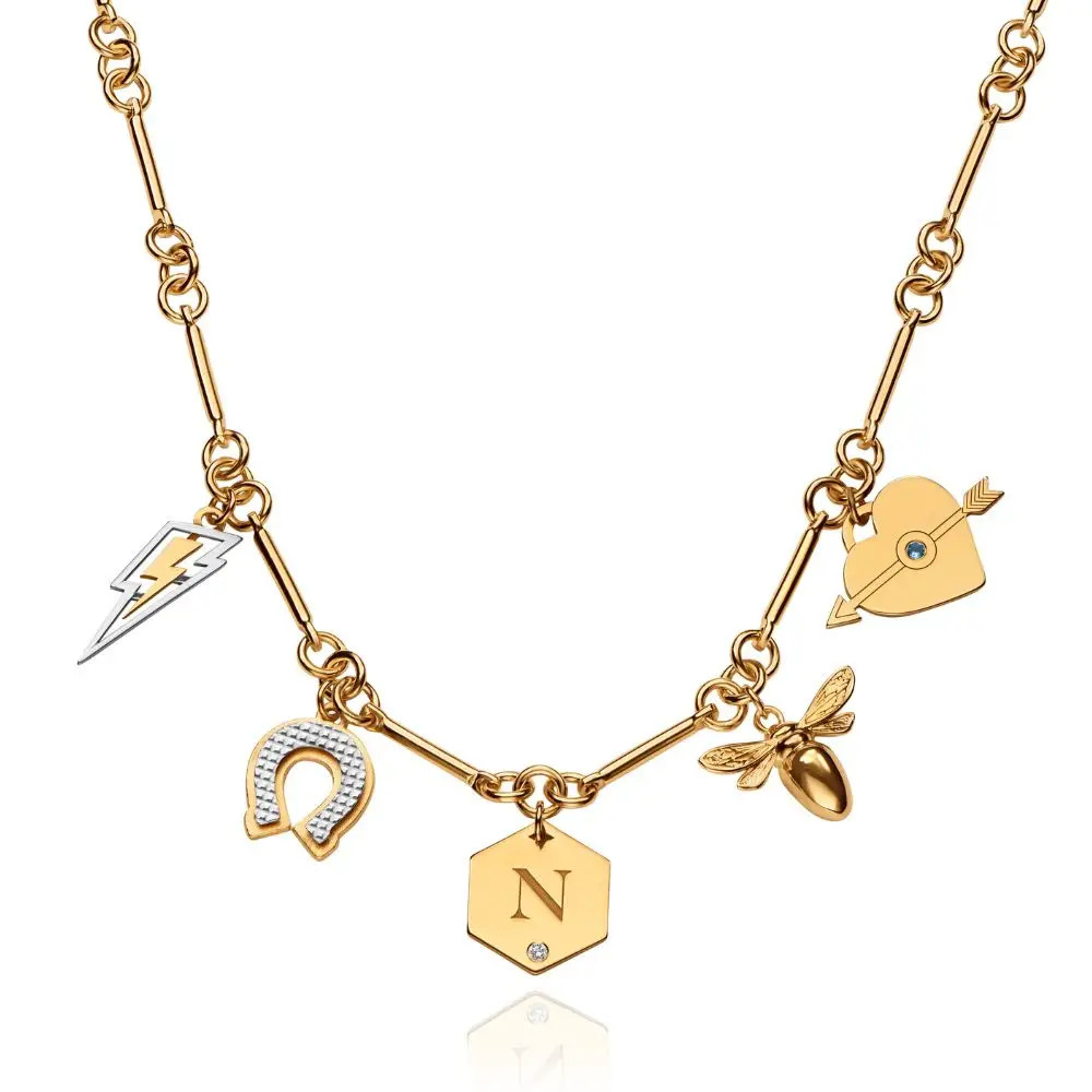 Luckiest Charms Necklace in Gold Plating | Theo Grace