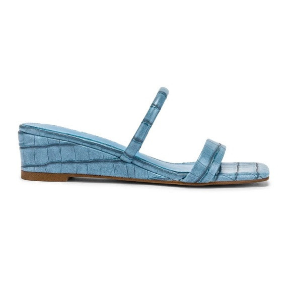 Song of Style Revolve Fia Blue Croc Wedge Sandals 8.5 | Poshmark