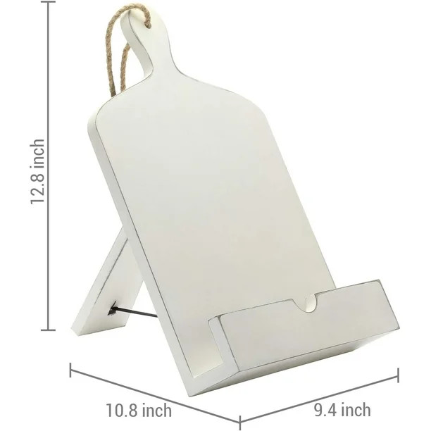 Cutting Board White Wood Cookbook Stand, MyGift Vintage Counter Top Kitchen Recipe Holder | Walmart (US)