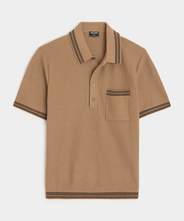 Tipped Waffle Sweater Polo | Todd Snyder