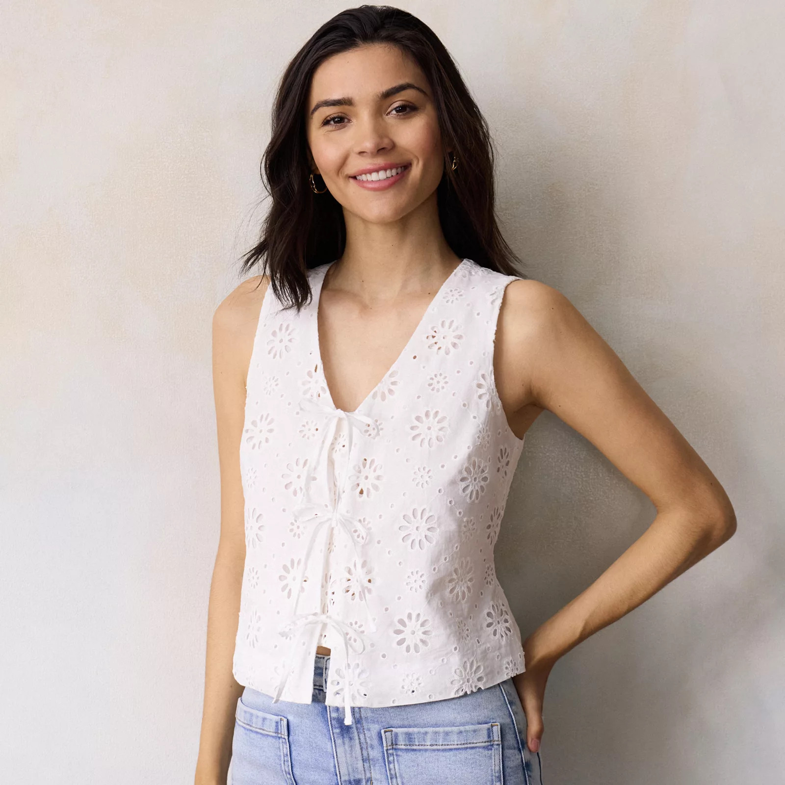 Women's LC Lauren Conrad Tie Front Vest | Kohl's