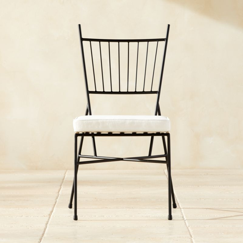 Pavilion Outdoor Patio Dining Chair with Ivory Sunbrella Cushion Model 6350 + Reviews | CB2 | CB2