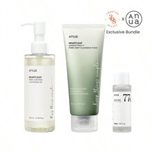 Anua's Heartleaf Pore Control Cleansing Bundle -Cleansing Oil, Cleanser, Tone | SHEIN