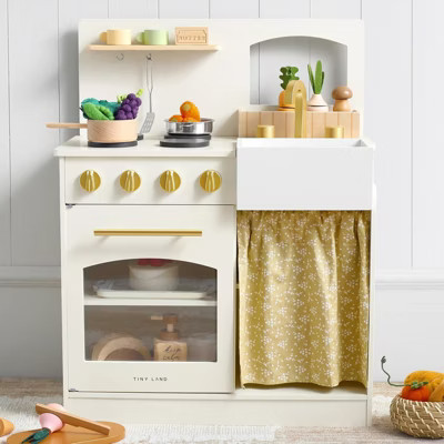 Tiny Land® Wooden Play Kitchen for Toddlers - Honey Kitchenette Pretend Cooking Set | Target