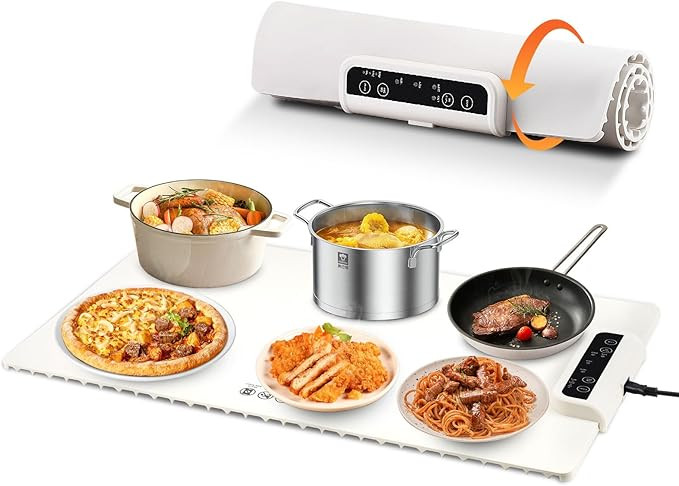 Warming Mat for Food – Full Surface Heating Silicone Electric Tray with 3 Temp Levels, Auto Shu... | Amazon (US)