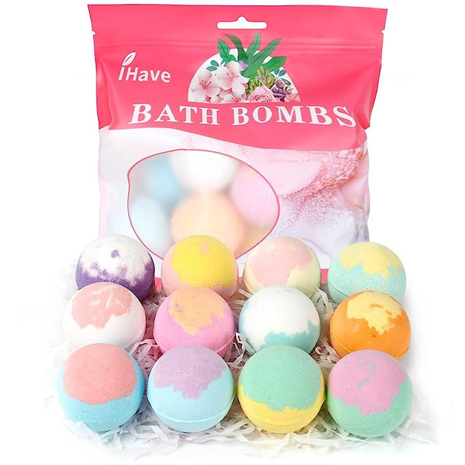 iHave Bath Bombs for Women, 12 Small Bath Bomb Bubble Bath Set Spa Gifts for Women, Natural Handm... | Amazon (US)