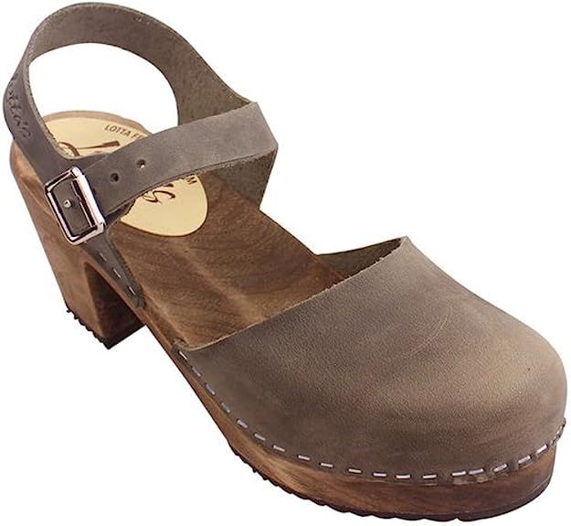 Lotta From Stockholm Swedish Clogs Highwood in Taupe Oiled Nubuck on Brown Base | Amazon (US)