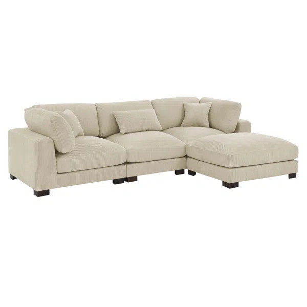 Lely 4 - Piece Corduroy Sectional | Wayfair North America