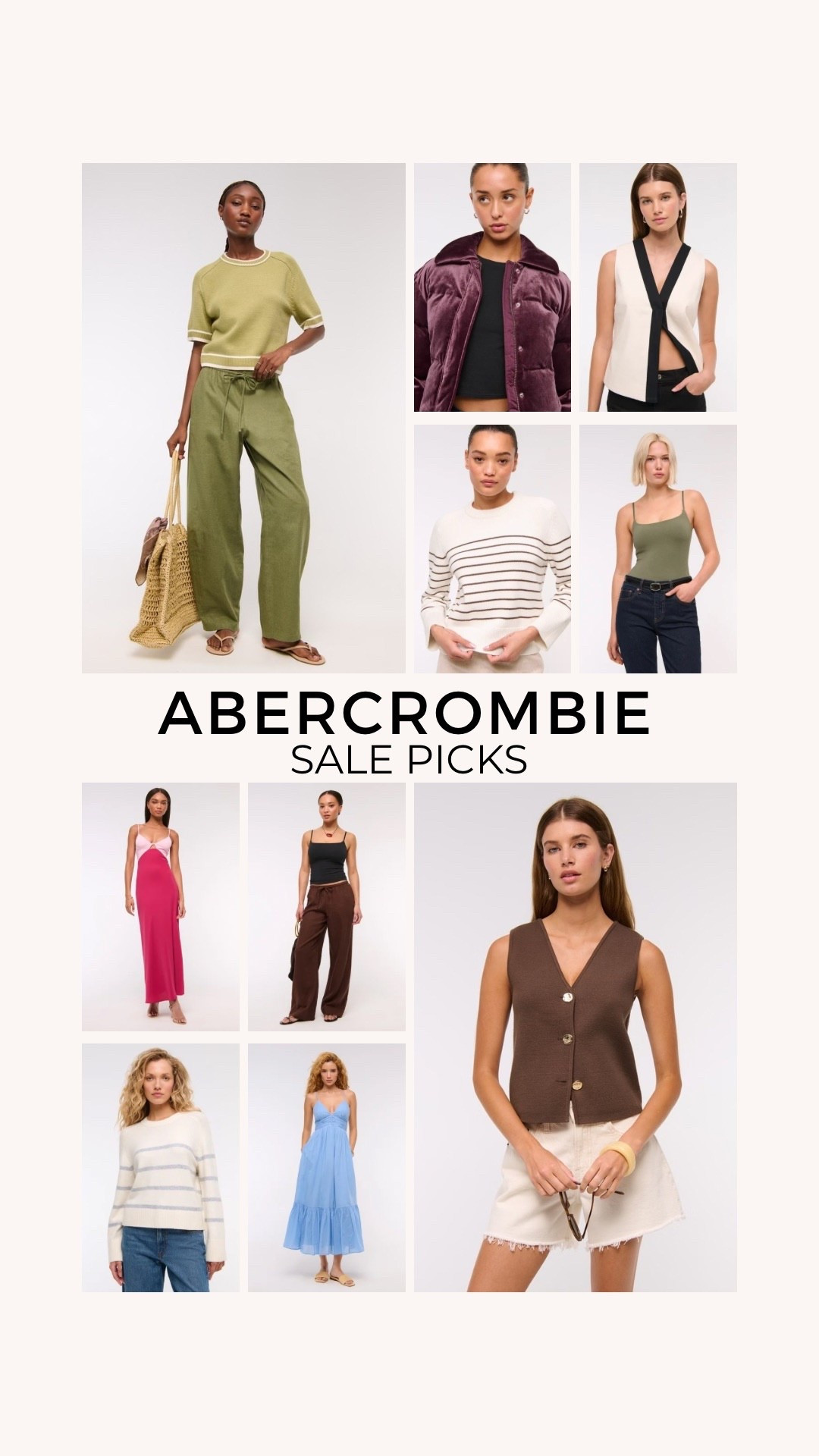 Abercrombie sale picks 

A&f clearance finds , linen pants , drawstring pants , pink dress , maxi dress , brown sweater vest , sweater tank , cami bodysuit , scoop neck bodysuit , velvet puffer jacket , cropped puffer , blue maxi dress , fall sweater , striped sweater , workwear , event dress , summer sale

#LTKFindsUnder50 #LTKSaleAlert #LTKFallSale