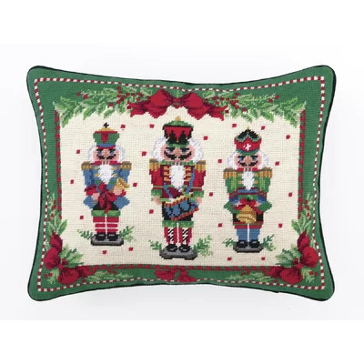 Nutcracker Melody Handmade Needlepoint Holiday Throw Pillow | Wayfair North America