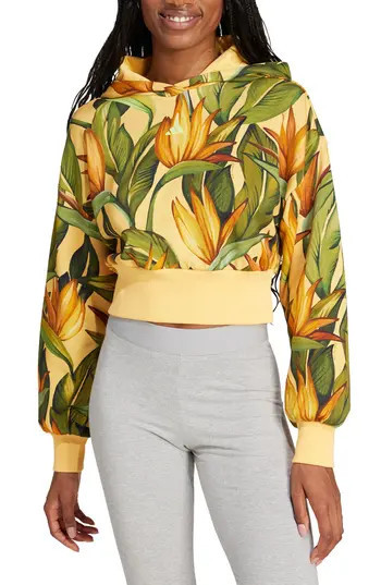 ADIDAS X FARM RIO x FARM Rio Cotton Graphic Hoodie in Spark/gold/Semi Flash Green at Nordstrom Rack, Size X-Large | Nordstrom Rack