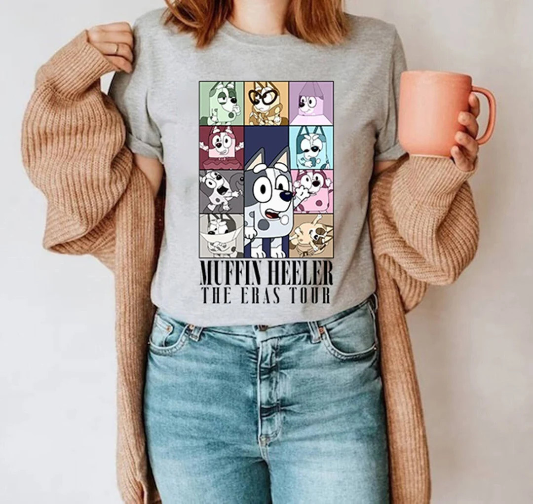 Muffin the Eras Tour Shirt, Bluey Muffin Shirt, Muffin Heeler Time Out Tour Shirt, Muffin Heeler ... | Etsy (US)