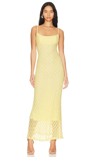 Bardot Adoni Mesh Maxi Dress in Yellow. - size 10 | Revolve Clothing (Global)