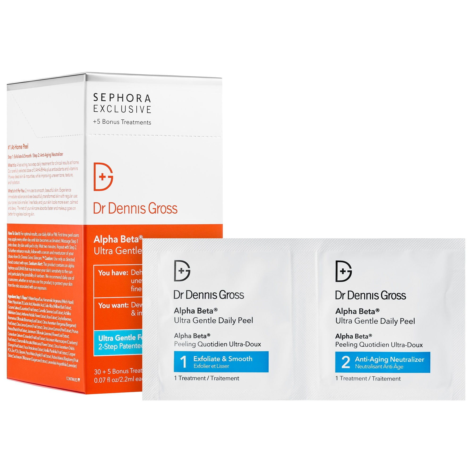 Dr. Dennis Gross Skincare Alpha Beta Ultra Gentle Daily Peel Pads for Sensitive Skin 30 treatments + 5 bonus | Sephora (US)