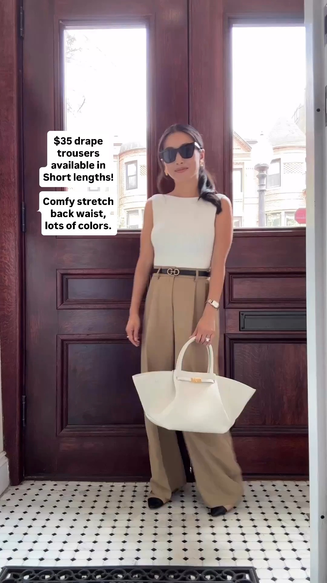 Amazon prime deals pick: petite favorite lightweight trousers on a budget! 

• trousers in Khaki Thin Xs short, I own and recommend “khaki thin” and “black thin”.

I’m 5 feet tall with a 25” waist snd  the XS Short fits me well. The Short length works with me best with a low kitten heel. 

Would say this fits a bit smaller than regular American sizing would not recommend the “white thin” bc too sheer.

I also like the thin better than thick fabrics for lightweight and drape. 

• old AF cream rib top sold out 
• Demellier bag
• edited pieces mini reversible belt XXS

Amazon prime day, Amazon fashion, prime day finds, petite pants, workwear, summer office style

#LTKPetite #LTKWorkwear #LTKSaleAlert
