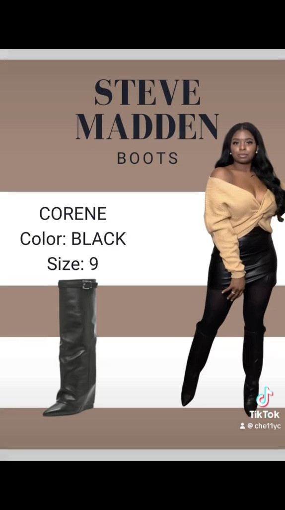 Boot season is officially here, and I’m stepping into it with the perfect pair! 🍂👢 The Steve Madden Corene shark boots in size 9 are an absolute must-have. The fit is amazing, and they’re perfect for any fall look—whether you’re dressing them up or keeping it casual. Who else is ready for sweater weather + boots? 🖤 #BootSeason #SteveMadden #FallFashion #StyleInspo #MustHaveBoots #CoreneBoots

#LTKFallSale #LTKSeasonal #LTKU