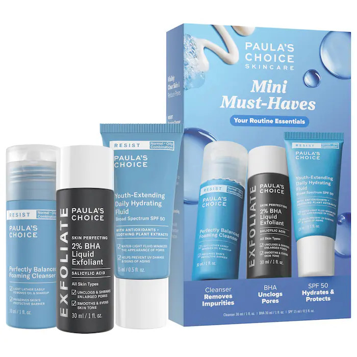 Mini Must-Haves with 2% BHA Exfoliating Toner, Foaming Cleanser, & SPF 50 - Paula's Choice | Seph... | Sephora (US)